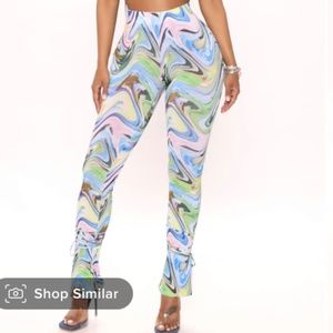 - Fashion Nova Your Desire Printed Skinny Pant - Blue/combo